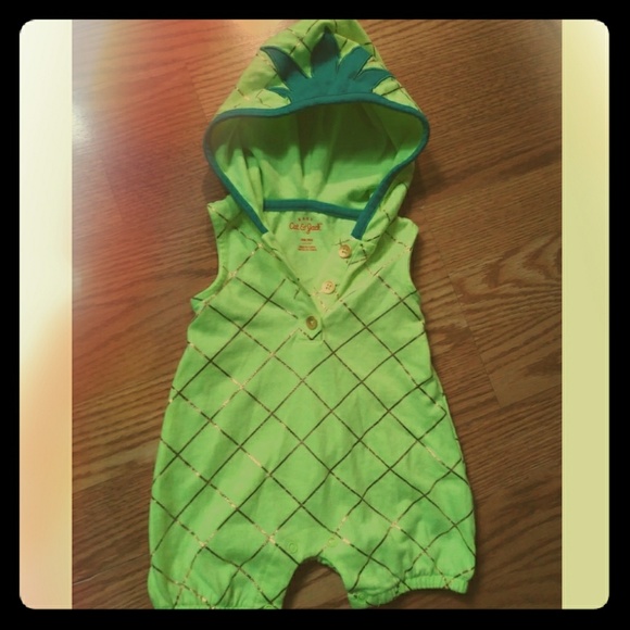 cat and jack pineapple romper